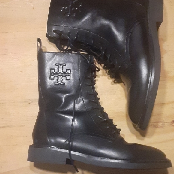 Black Leather Combat Boots